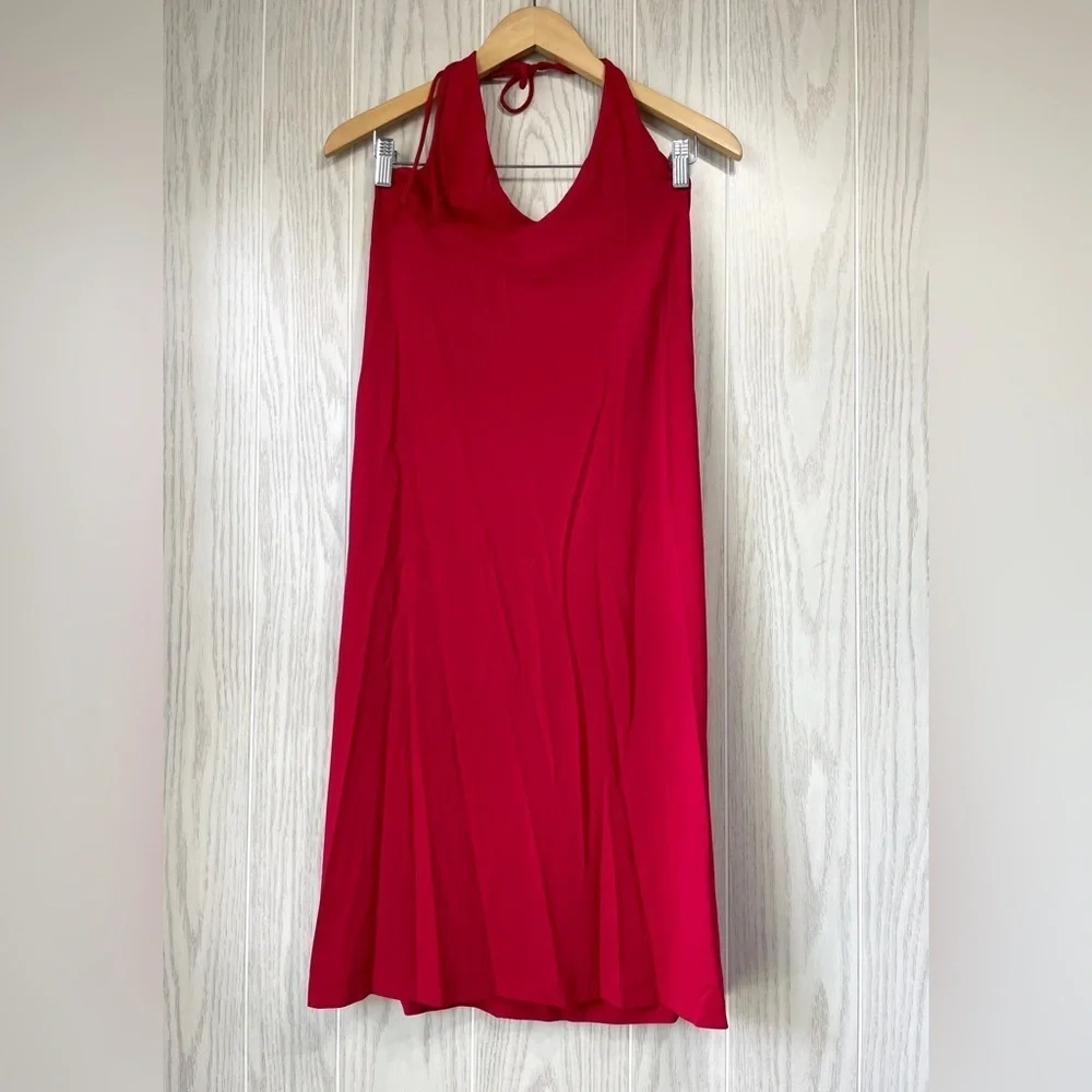 J. Crew Red Halter Swing Dress Size Medium